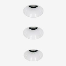 Sklum Pack Mit 3 Rahmenlosen, Runden, Eingelassenen Led-downlights Ø5,3 Cm Aus Aluminium Luisiana Weiss