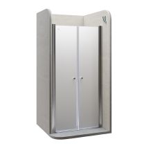 Moments Of Glass Mampara De Ducha 68-72 Cm Altura: 185 Cm Con Puerta Doble Abatible 6mm Vidrio Satinado De Seguridad - Dtf