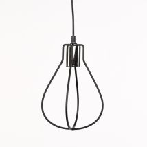 Lsw516.1 - Set 3 Lampade A Sospensione 'whip' In Metallo Nero - 13x13x26 Cm - Simla
