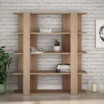 Estantería 4H Safir – 122 cm alto x 110 cm ancho x 29 cm profundo – MDF lacado blanco – Resistencia al rayado alta