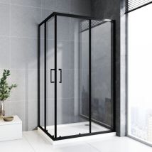Schwarzer Duschkabine Eckeinstieg Schiebetür Boromal Duschkabine 100x100x185cm Schiebetür Schwarz Duschkabine Duschabtrennung Doppel Schiebetür Dusche