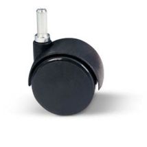 Ruota Con Supporto A Cuffia In Termoplastico Nero Diametro 50 Mm