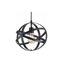 Lampe Suspension Industrielle E27 – Métal Noir 30cm – Éclairage Haut/bas Pour Restaurant Et Salle À Manger – Compatible Ampoules Led/cfl
