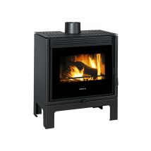 Estufa De Leña Prity Pm-tv Sl Con Gran Ventanal, Calefacción De Leña De 13 Kw