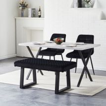 Velvet Dining Bench 2-seater With Metal Frame Padded Kitchen Ottoman Stool For Dining Room Bedroom Living Room, End Bed Bench, Window Seat Bench, Shoe