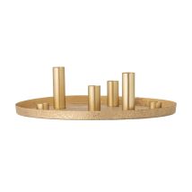 B-Ware Bloomingville Kerzenhalter Leuchter Maxime Gold Eisen Advent Tablett 30x8 Cm
