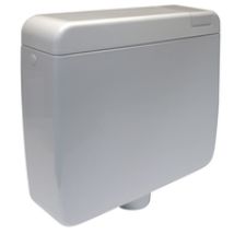 Spülkasten Nixe tiefhängend 6-9 Liter – Vollisolation – 3-seitiger Anschluss – verchromtes Eckventil – Armaturengruppe I – geprüft nach DIN EN 14055 –