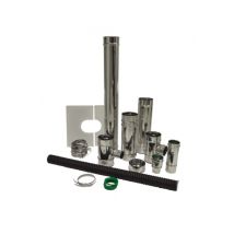 Kit Collegamento Verticale Stagno - Ø80/125 - Modello Apollo - Per Pellet - Nero Joncoux