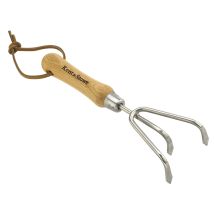 Kent & Stowe – Hand 3-Prong Cultivator – Stainless Steel Head – FSC Approved Ash Wood Handle – 28 cm Length