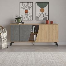 Decortie Fiona Console Sideboard Display Unit 180 - Oak / Retro Grey