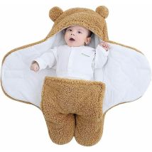 Copertina Per Neonati Unisex, Sacco Nanna Per Neonati, Copertina Con Cappuccio (1-3 Mesi 70 Cm)