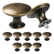Paquete De 10 Pomos Vintage Chic Para Armarios De Cocina, Estilo Antiguo, 30 Mm, Bronce, Ouylaf