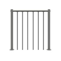 Ringhiera Per Scala Dritta - Grigio - Acciaio Termolaccato - Lunghezza 1m - Corrimano In Pvc - Re-i-rv-pvc-g