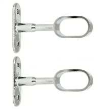Halterung Für Ovalrohr Für Garderobe, 30x15mm, Ausladung 55mm, Verchromt, 2 Stück