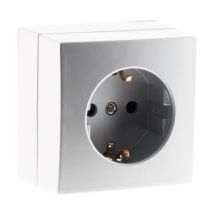 Prise Schuko Saillie 16a Bel'vue Argent - Zenitech