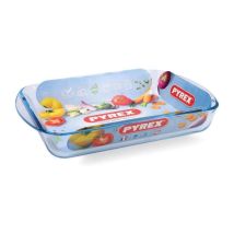 Pyrex – Plato rectangular de vidrio 35 x 23 cm – Capacidad 2,6 L – Resistente al calor – Compatible horno y microondas