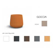Jarrón De Diseño Moderno De Ø53 H55 En Polímero Resistente De Color Gris Paloma Para Interiores Y Exteriores - Hecho En Italia - Monacis