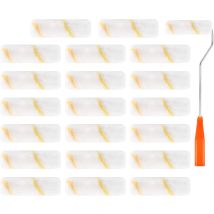 Rosier - Paint Rollers, 20 Pcs Mini Foam Roller Are Used For Architectural Decoration, Mini Roller Brush And Roller Brush Holder Are Suitable For 
