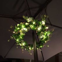 Noma - Artificial Eucalyptus Foliage Door Wreath Indoor Outdoor Lights Led White