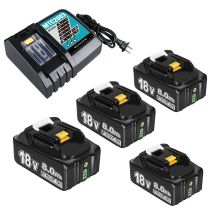 Pdstation - 4er-pack Makita 18 V 8 Ah Ersatzakkus Mit Dc18rc-ladegerät, Kompatibel Mit Makita 18 V Akkus Bl1860 Bl1820 1830b 1840b 1850b, Passend Für 