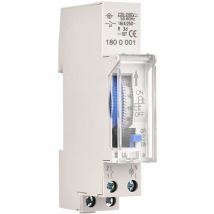 Mechanischer 24-stunden-timer, Mindesttimer 15 Minuten, Schienenmontage, Integrierter Akku, Sul180a Ac220-240v Grau - Sul180a Ac220-240v Grau.