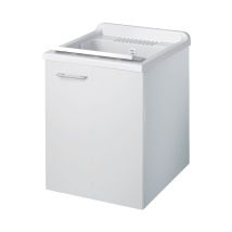Lavatoio Sospeso Legno 1 Anta Interno 45x50 (h.85) Vasca Asse In Pp Bianco