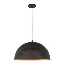 Homestyle Pro Mk101-gb Lampe À Suspension Industrielle 42x22 Cm Noir/goud/métal