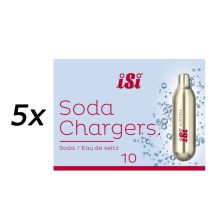 Isi Soda Chargers Sodakapseln 10 Kapseln - Für Sprudelndes Wasser 84g (5er Pack)