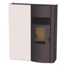 Bronpi - Poêle À Granulés Extra-plat Option Canalisable Adry 10 À 11 Kw Blanc - Sans Kit De Canalisation
