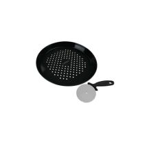 Ensemble Plaque A Pizza Perforée Et Roulette - Fackelmann Profesional - 32 Cm