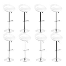 8er-set Barstuhl,360°drehung, Höhenverstellbar,mit Fußstütze, Für Bar, Arbeitszimmer, Küche (weiß,8pcs)