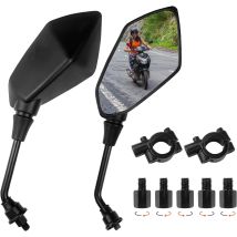 Espejos Retrovisores Universales Para Manillar De Motocicleta, Ajustables 360°, Con Pernos M8 Y M10, Compatibles Con Scooters, Ciclomotores, Vehículos