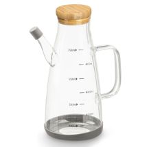 Bouteille d'huile en verre borosilicaté 750 ml – Dosage pratique – Ergonomique – Finition élégante