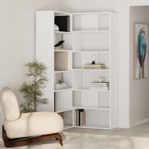 Decortie Molly Modern Corner Multipurpose Bookcase Display Unit No.4 Tall 178.6cm - White