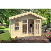 Lasita Maja - Robin 280-log Cabin, Wooden Garden Room, Timber Summerhouse, Home Office - L381.3 X W358 X H245.1 Cm
