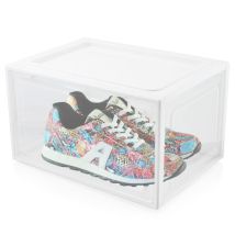 Lex21 - Weiße Schuhbox Stapelbar Aufbewahrungsbox Kunststoffbox Schuhkasten Schuhkarton Schuhorganizer Bis Gr.47