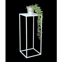 Blumenhocker Metall Weiß Eckig 70 Cm Blumenständer Beistelltisch 96482 L Blumensäule Modern Pflanzenständer Pflanzenhocker - Dandibo
