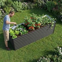 Birchtree Metal Raised Garden Bed Outdoor Steel Planter 238×80×82 Cm Extra Tall & Long Box