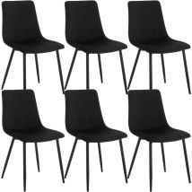 Klihome Paquete De 6 Sillas De Comedor/sillas De Descanso Con Respaldo, Negro, Estilo Elegante