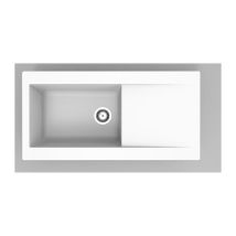Fregadero Empotrado De Resina Lierra 1000x500mm 1 Gran Vasca - Blanco - Fabricación Francesa