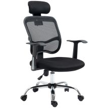 Vinsetto - Sedia Da Scrivania Ergonomica E Regolabile Con Poggiatesta Nero