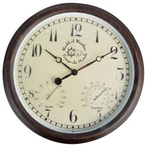 Reloj De Pared Con Term贸metro E Higr贸metro De 38 Cm.
