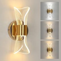 Led Wandleuchte Dimmbare Moderne Wandlampe Dimmbar 3000k/4000k/6000k Für Schlafzimmer, Wohnzimmer, Flur, Diele Gold - Goeco