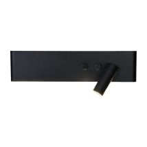Aplique De Pared Moderno Para Lectura, Negro, Derecho, Color Neutro, Led 10w+3w, Punta Móvil, Interruptor, Resort Milagro