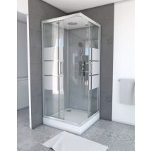 Marwell Duschkabine Grey River 2 Square 90 X 90 X 215 Cm - Silber - Eckdusche - Komplettdusche - Dusche - Duschabtrennung - Duschwand - Dusche 