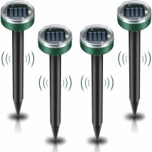 Solar Maulwurfabwehr, 4 Stück Ultraschall-schädlingsbekämpfer – Maulwurfbekämpfung Mit Ip65 Wasserdicht, Maulwurfabwehr Für Den Garten