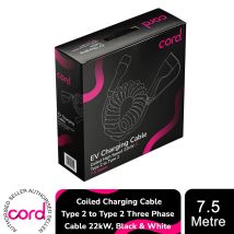 Cord Coiled Charging Cable Type 2 To Type 2 Three Phase Cable 22kw, 7.5 Metre