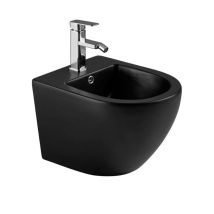 Hänge Bidet Genova schwarz – 495 mm – 330 mm – 365 mm – 20 kg – Rundes Design – 7 Jahre Garantie