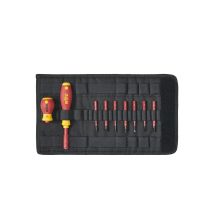 Wiha - Set Di Giravite E Inserti Slimvario A Taglio, Phillips, Pozidriv 10 Pz. Con Borsa Pieghevole (41232)