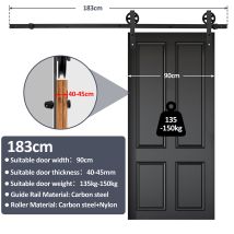 Randaco Puerta Corredera Riesenrad 183cm Puerta Corredera Carril-guía Puerta De Madera Accesorios Para Puertas